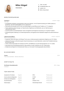 Lebenslauf-Muster für Chemiker*in