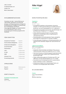 Lebenslauf-Vorlage für Chemiker*in #2