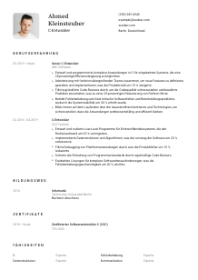 Lebenslauf-Vorlage für C-Entwickler*in #1