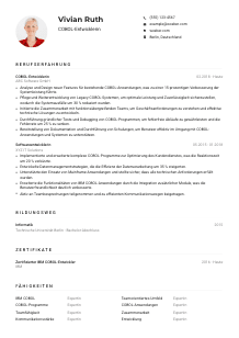Lebenslauf-Muster für COBOL-Entwickler*in