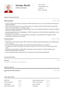 Lebenslauf-Vorlage für COBOL-Entwickler*in #2