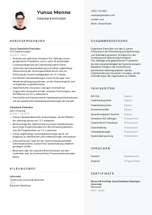 Lebenslauf-Vorlage für Datenbank-Entwickler*in #2