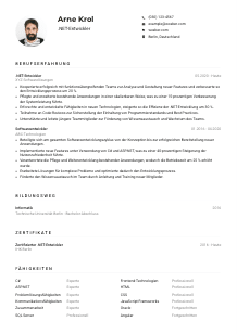 Lebenslauf-Muster für .NET-Entwickler*in