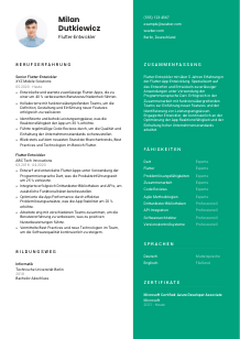 Lebenslauf-Vorlage für Flutter-Entwickler*in #2