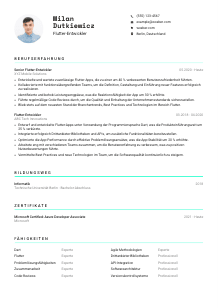 Lebenslauf-Vorlage für Flutter-Entwickler*in #3