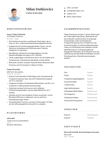 Lebenslauf-Vorlage für Flutter-Entwickler*in #1