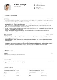 Lebenslauf-Muster für GIS-Entwickler*in