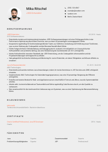 Lebenslauf-Vorlage für J2EE-Entwickler*in #3