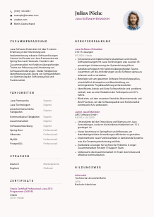Lebenslauf-Vorlage für Java-Software-Entwickler*in #3