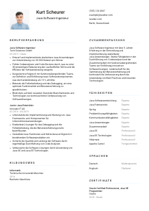Lebenslauf-Vorlage für Java-Software-Ingenieur*in #1
