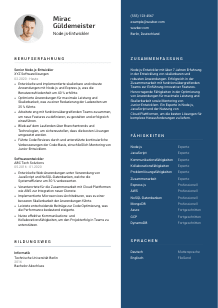Lebenslauf-Vorlage für Node.js-Entwickler*in #2