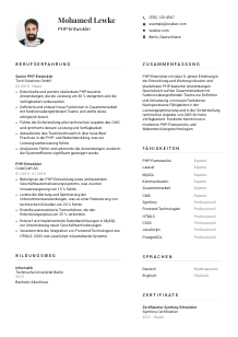 Lebenslauf-Vorlage für PHP-Entwickler*in #1