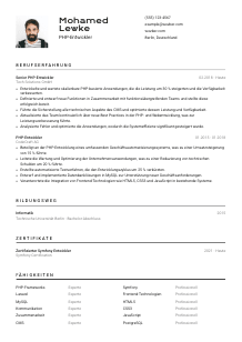 Lebenslauf-Vorlage für PHP-Entwickler*in #2