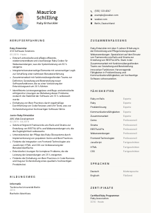 Lebenslauf-Vorlage für Ruby-Entwickler*in #2