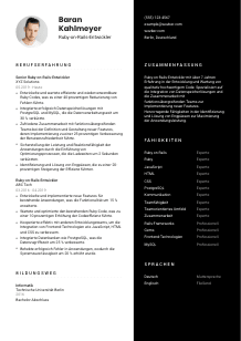 Lebenslauf-Vorlage für Ruby-on-Rails-Entwickler*in #3