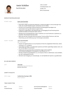 Lebenslauf-Vorlage für Rust-Entwickler*in #1