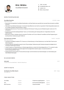 Lebenslauf-Muster für Snowflake-Entwickler*in