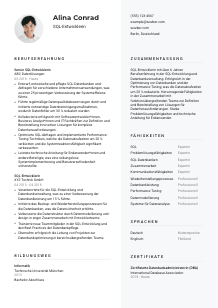 Lebenslauf-Vorlage für SQL-Entwickler*in #2
