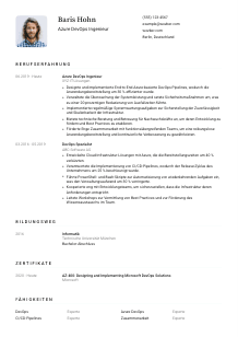 Lebenslauf-Vorlage für Azure DevOps Ingenieur*in #1