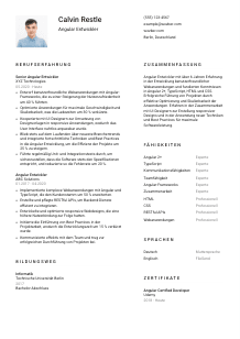 Lebenslauf-Vorlage für Angular Entwickler*in #1