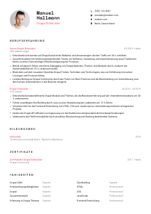 Lebenslauf-Vorlage für Drupal Entwickler*in #1