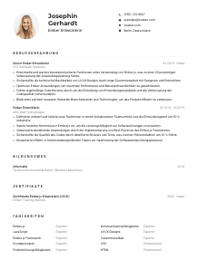 Lebenslauf-Muster für Ember Entwickler*in