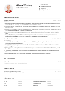 Lebenslauf-Muster für Frontend Entwickler*in