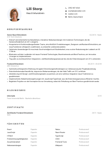 Lebenslauf-Muster für React Entwickler*in