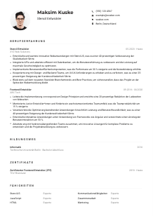 Lebenslauf-Muster für Stencil Entwickler*in