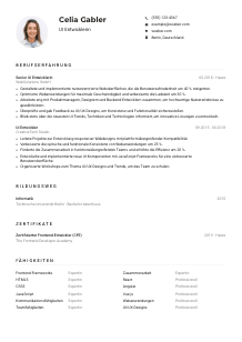 Lebenslauf-Muster für UI Entwickler*in