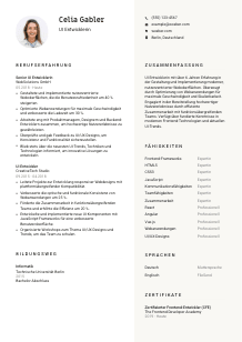 Lebenslauf-Vorlage für UI Entwickler*in #2