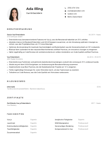Lebenslauf-Muster für Vue Entwickler*in