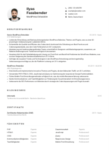 Lebenslauf-Muster für WordPress Entwickler*in