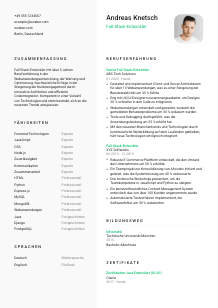 Lebenslauf-Vorlage für Full-Stack-Entwickler*in #2