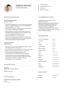 Lebenslauf-Vorlage für Full-Stack-Entwickler*in #1