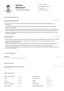 Lebenslauf-Muster für Full-Stack-Webentwickler*in