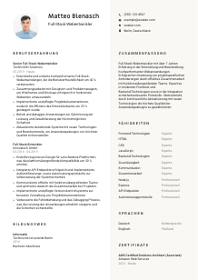 Lebenslauf-Vorlage für Full-Stack-Webentwickler*in #2