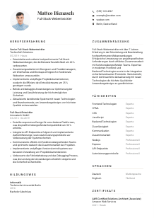 Lebenslauf-Vorlage für Full-Stack-Webentwickler*in #1