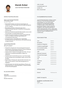 Lebenslauf-Vorlage für Java Full-Stack-Entwickler*in #2