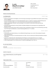 Lebenslauf-Vorlage für Java-Webentwickler*in #2