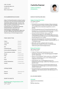 Lebenslauf-Vorlage für Python Full-Stack-Entwickler*in #2