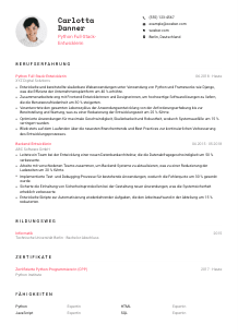 Lebenslauf-Vorlage für Python Full-Stack-Entwickler*in #1