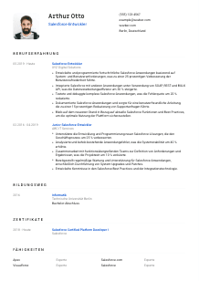 Lebenslauf-Vorlage für Salesforce-Entwickler*in #1