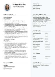 Lebenslauf-Vorlage für SharePoint-Entwickler*in #2