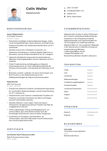 Lebenslauf-Vorlage für Webentwickler*in #2