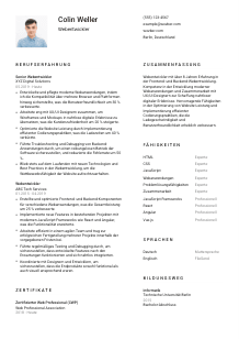 Lebenslauf-Vorlage für Webentwickler*in #1
