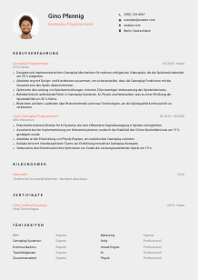 Lebenslauf-Vorlage für Gameplay-Programmierer*in #3