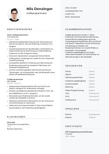 Lebenslauf-Vorlage für Grafikprogrammierer*in #2