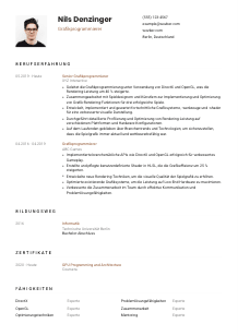 Lebenslauf-Vorlage für Grafikprogrammierer*in #1