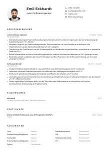 Lebenslauf-Muster für Junior Software-Ingenieur*in